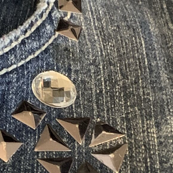 Avenue Jeans Women Size 16 Bedazzled Denim Studded Crystal Bootcut Y2K Rock Star - Picture 3 of 16